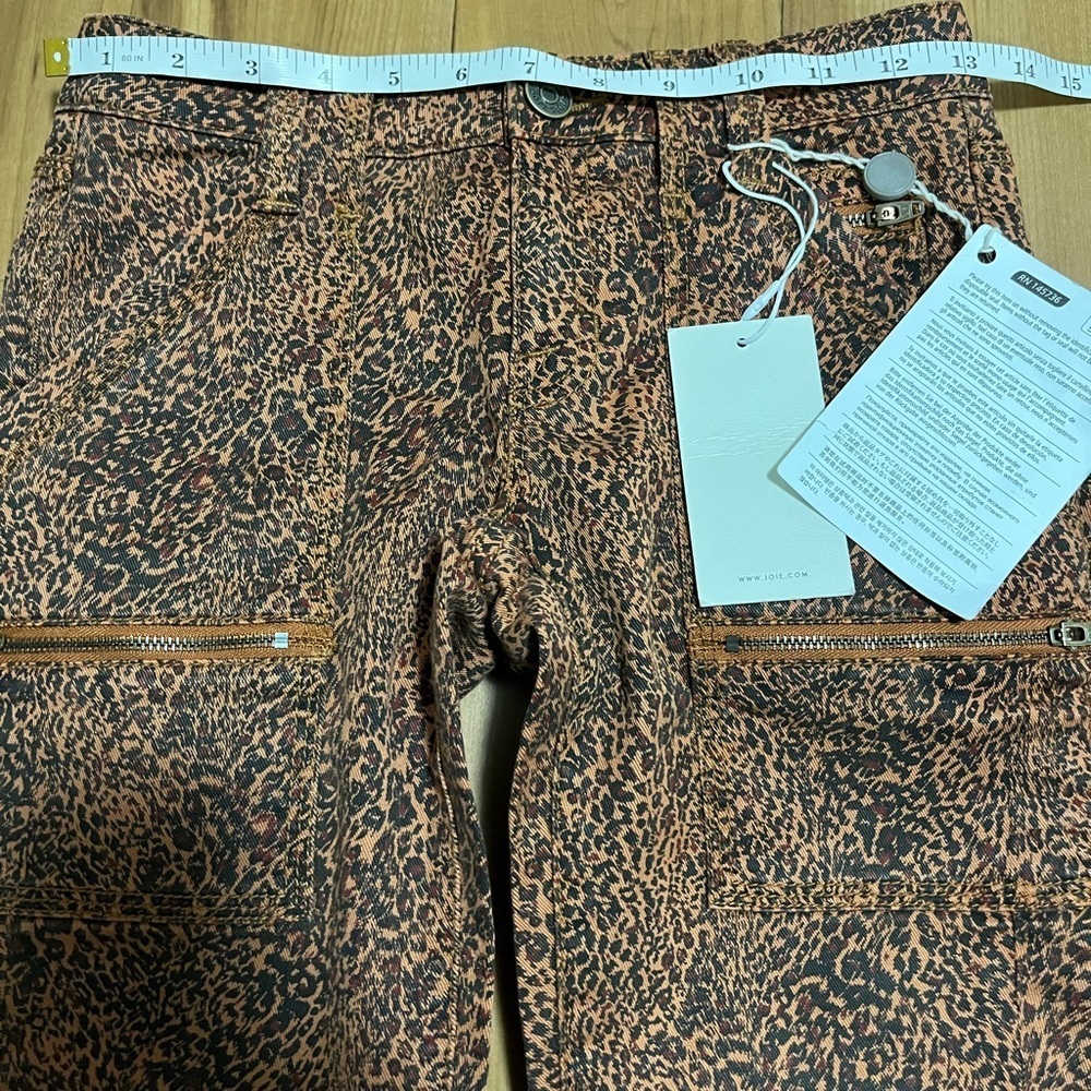 Joie Leopard Print Skinny Cargo Pants Zip Ankle Size 24 NWT - Picture 8 of 11